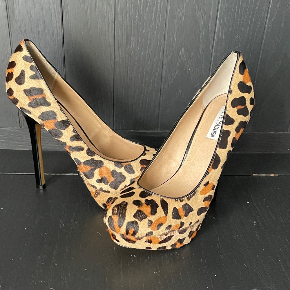 Steve Madden Animal Print Platform Heels